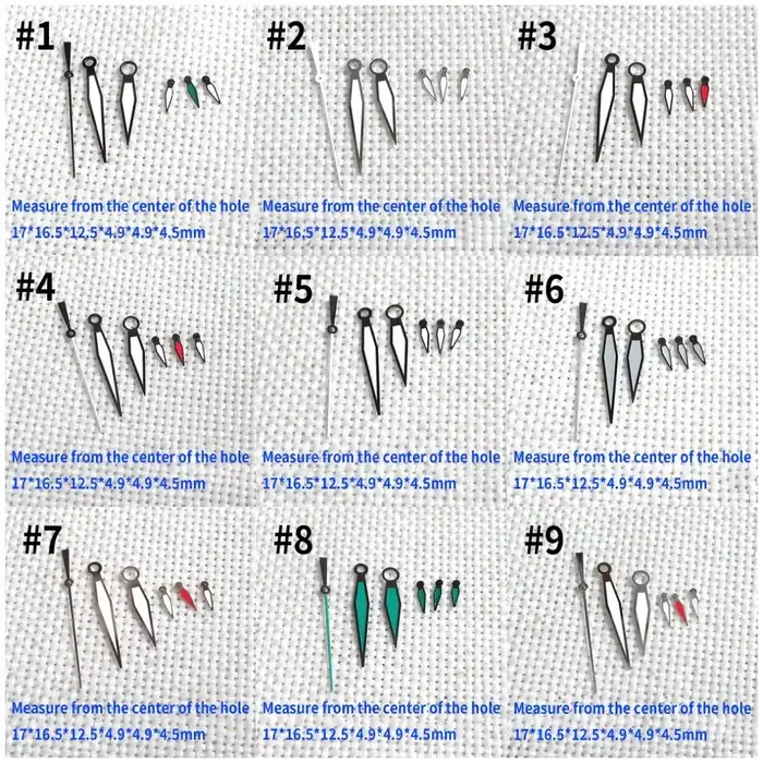 1 jeu d'aiguilles de montre à 6 broches pour mouvement 7750