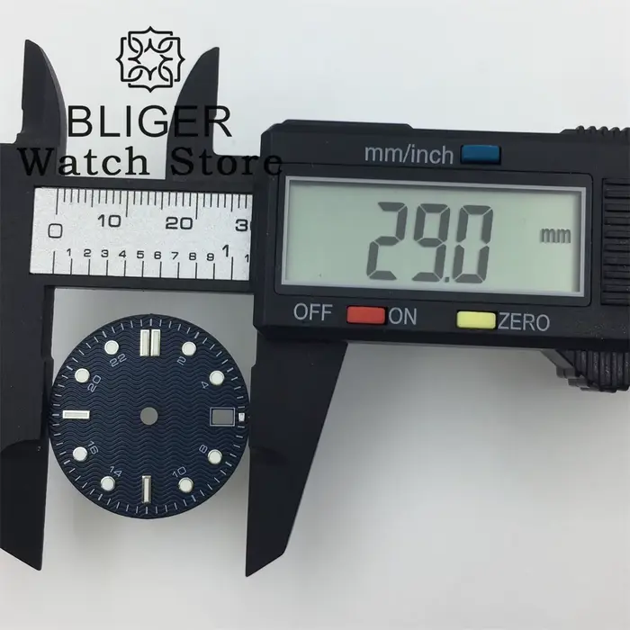 Cadran de Montre Noir Bleu Blanc
