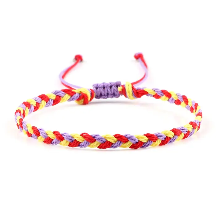 Bracelets en corde de cire tressée à la main pour femmes et hommes
