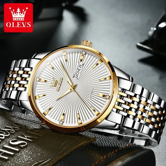 OLEVS 6653 Original hommes mouvement mécanique montre-bracelet de luxe artisan capable montres