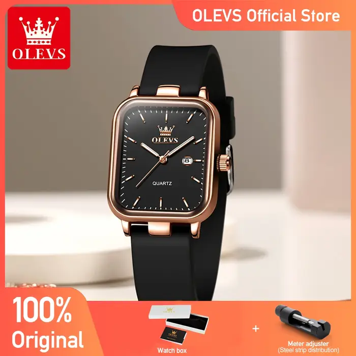 OLEVS 7089 nouvelle montre femme originale mode carré Quartz montre-bracelet étanche lumineux Date