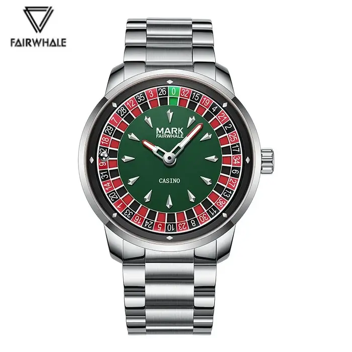 Mark Fairwhale 5031 mode hommes montre à Quartz créatif cadran rotatif lumineux étanche bracelet en acier décontracté montres pour homme