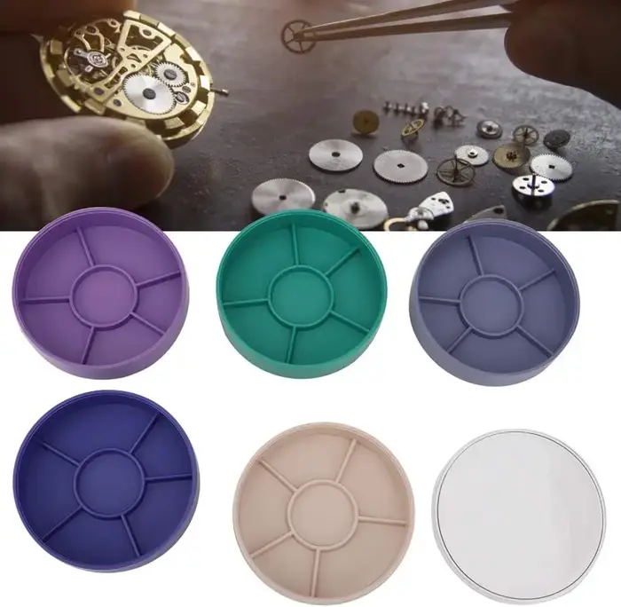Boîte de rangement de pièces de montre, boîte de rangement d'outils de réparation de montre à 5 couches, boîte de pièces de couleur, outils de montre pour composant de vis, mouvement NH35