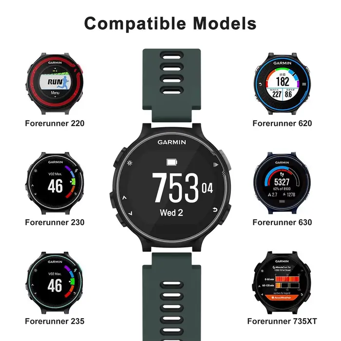 Bracelet de montre en Silicone pour Garmin Forerunner 735XT