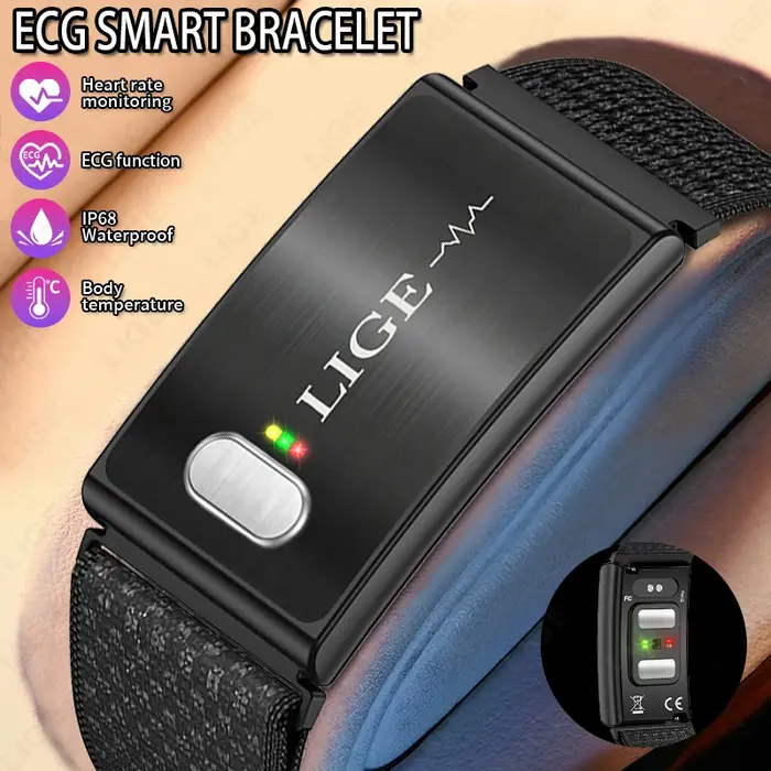 Nouveau bracelet intelligent ECG LIGE avec moniteur de fréquence cardiaque 24h/24
