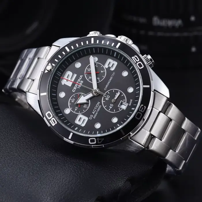 Montres de marque originales Certina pour hommes, chronographe multifonctionnel à Quartz, horloges m