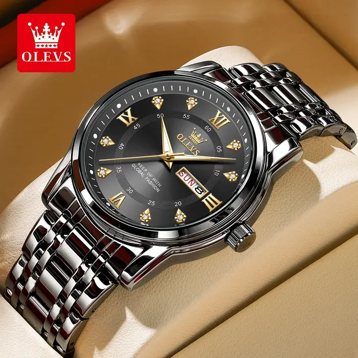 OELVS montres pour hommes Top marque décontracté Original montre-bracelet étanche en acier inoxydable résistant aux rayures montre miroir pour homme