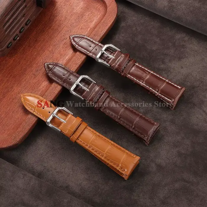 Bracelet de montre en cuir véritable pour Seiko 
