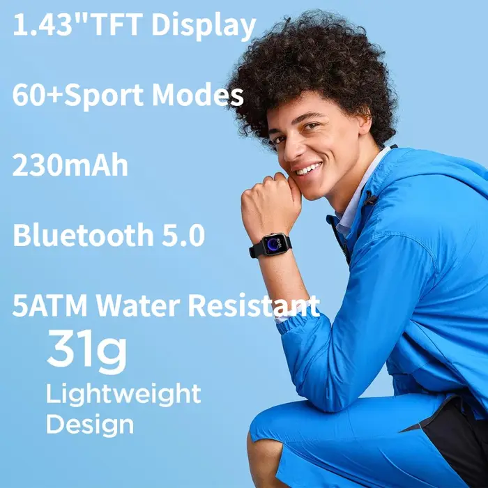 Amazfit Bip U Pro montre intelligente SpO2 5ATM étanche Bluetooth5.0 GPS surveillance du sommeil Version mondiale 95 nouvelle exposition SmartWatch