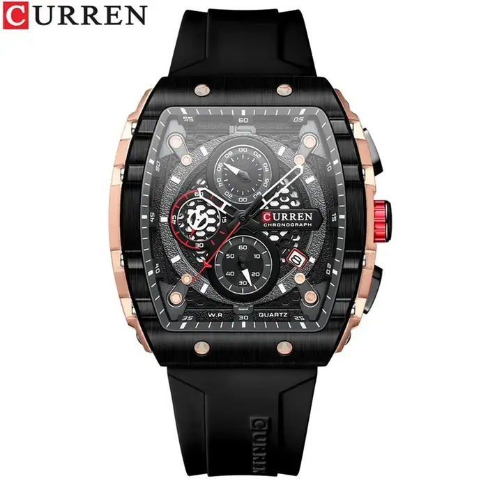 CURREN montre-bracelet étanche chronographe hommes montre haut de gamme de luxe blanc Silicone Original mâle horloge tout clair bas prix 8442