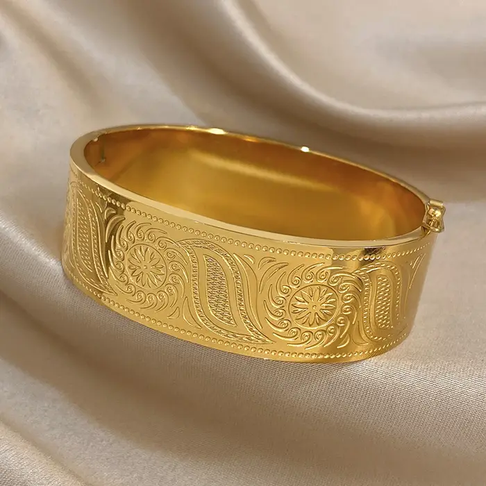 Bracelets épais en acier inoxydable pour femmes et hommes