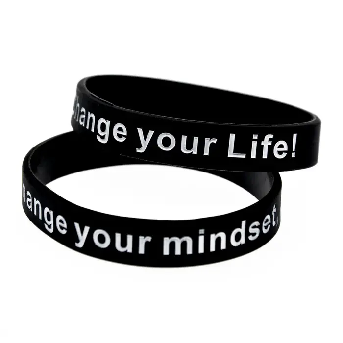 1 Bracelet en silicone inspirant 'Change Your Mind Set