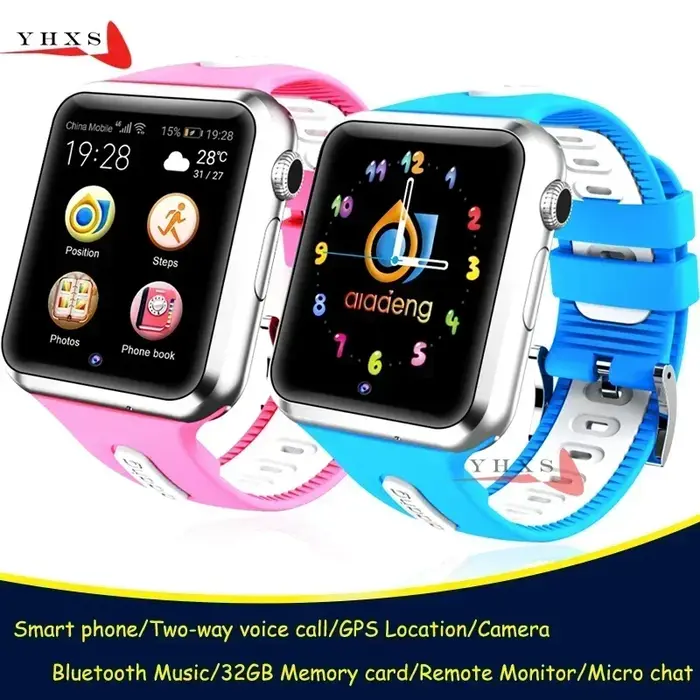 Montre intelligente Bluetooth avec traceur GPS, avec caméra, podomètre, moniteur à distance, écran t
