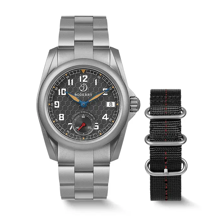 BODERRY hommes montre automatique 40MM titane pilote Sport mécanique montre-bracelet 10ATM étanche saphir C3 lumineux HZ8240