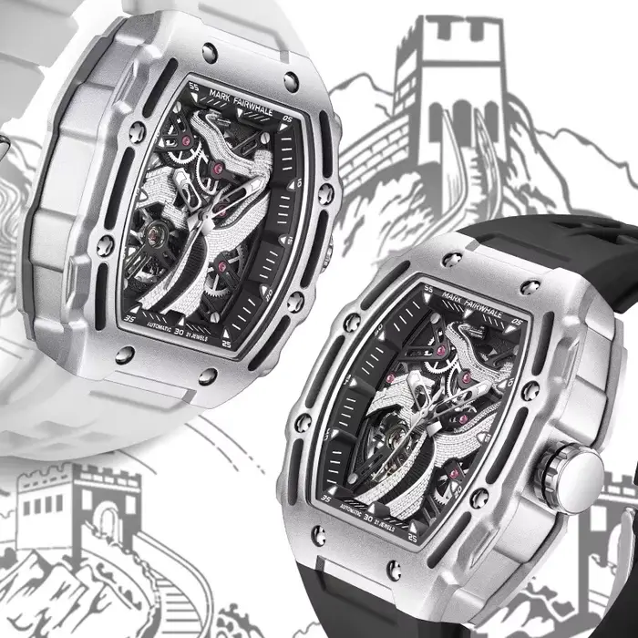 2024 montre automatique pour hommes marque Mark Fairwhale mode la grande muraille conception