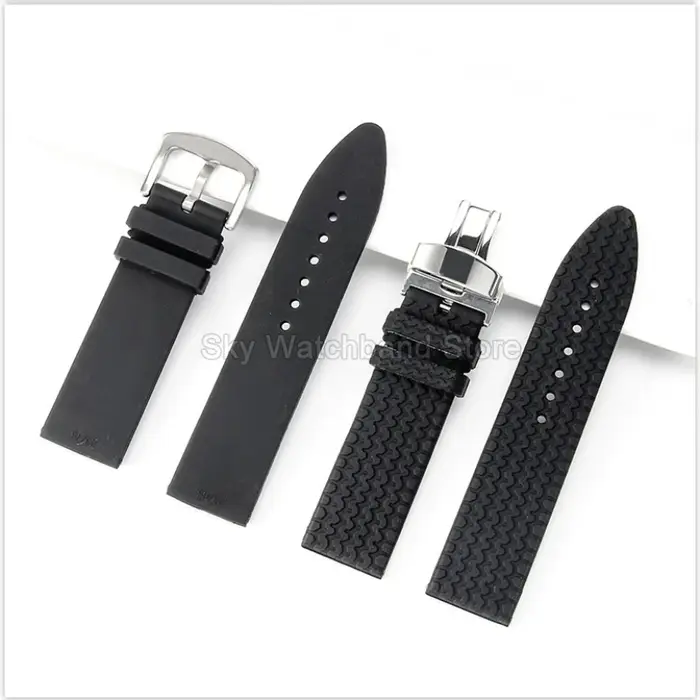 Bracelet de montre en Silicone noir pour Chopard Mille Miglia, 168511 168997, Interface droite souple et résistante à la sueur, accessoires de montre Premium