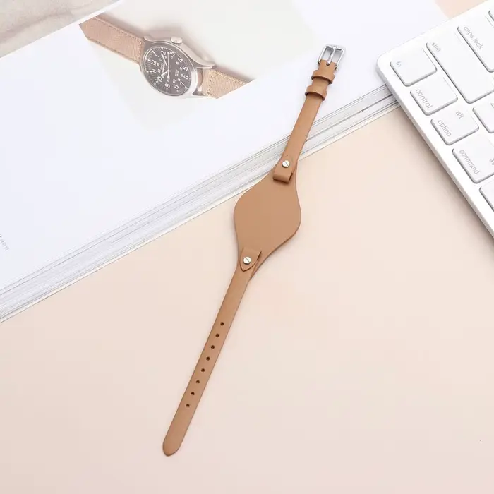 Bracelet de montre en cuir véritable à queue ronde