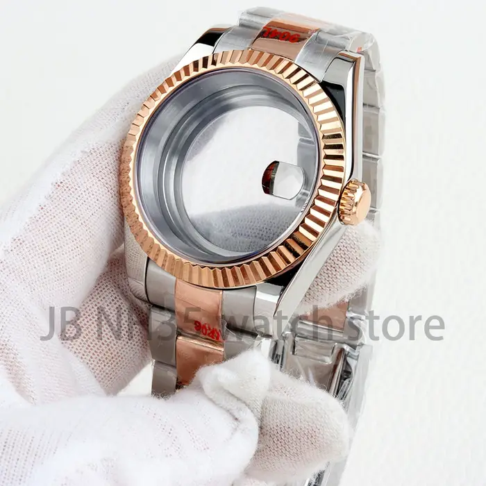 Boîtier de montre en verre saphir or Rose 36/39MM
