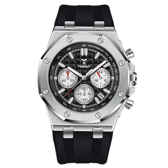 Nouvelle Montre Homme de Luxe TYBERLEY 2026 à Quartz, Chronographe Sportif Lumineux, Étanche, Tendan