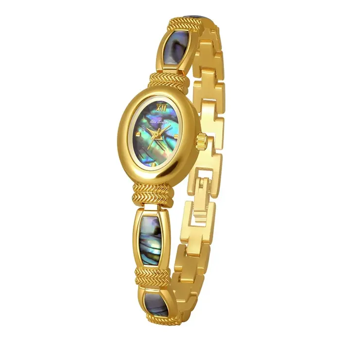 BS Bee Sister Vintage montres pour femme lumière luxe naturel Premium noir or ormeau coquille Bracelet Quartz montre pour femme nouveau