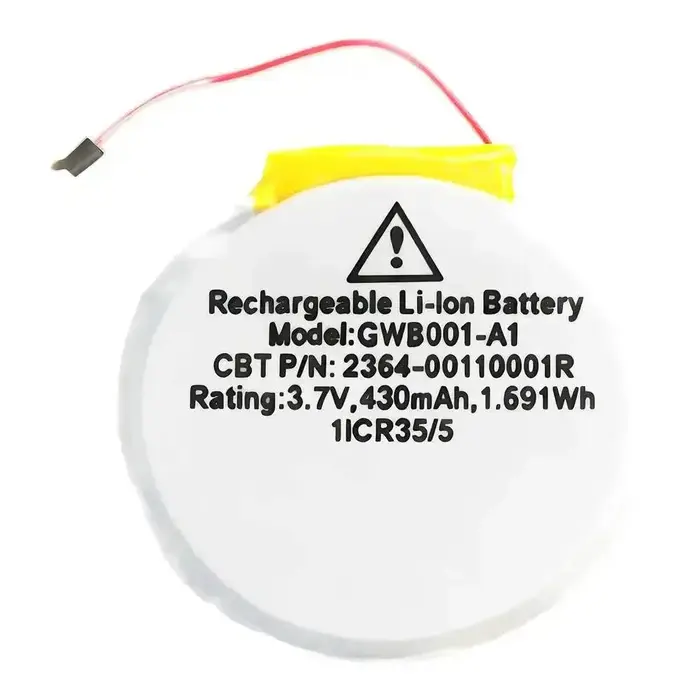 Batterie de montre intelligente haute efficacité 430Mah, performances durables, adaptée au GWB001-A1 2364-00110001R