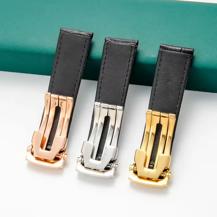Pour Maurice Lacroix Pontos Les Classiques série étanche véritable bracelet en peau de vache Double pression boucle