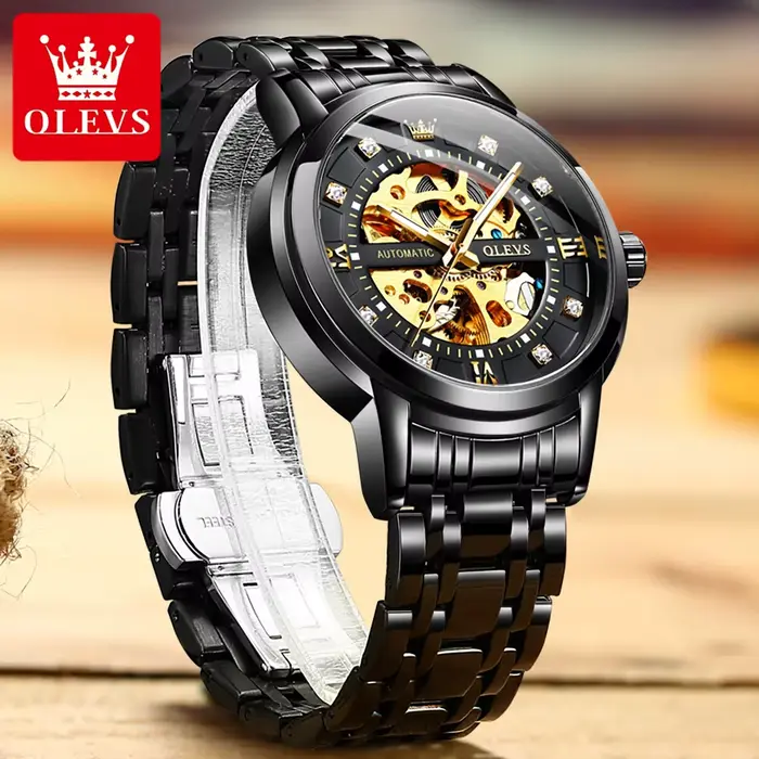 OLEVS 9901 montres pour hommes marque de luxe évider montre mécanique automatique