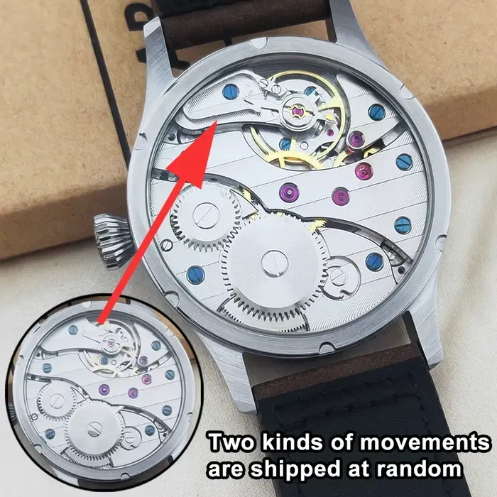 Montre pour homme Corgeut de luxe avec verre saphir, cadran de 42 mm, mouvement à remontage manuel S