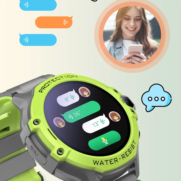 VALDUS 2025 nouveau VK55 enfants montre GPS SOS appel avec caméra 0.3 Mpix 4G carte SIM