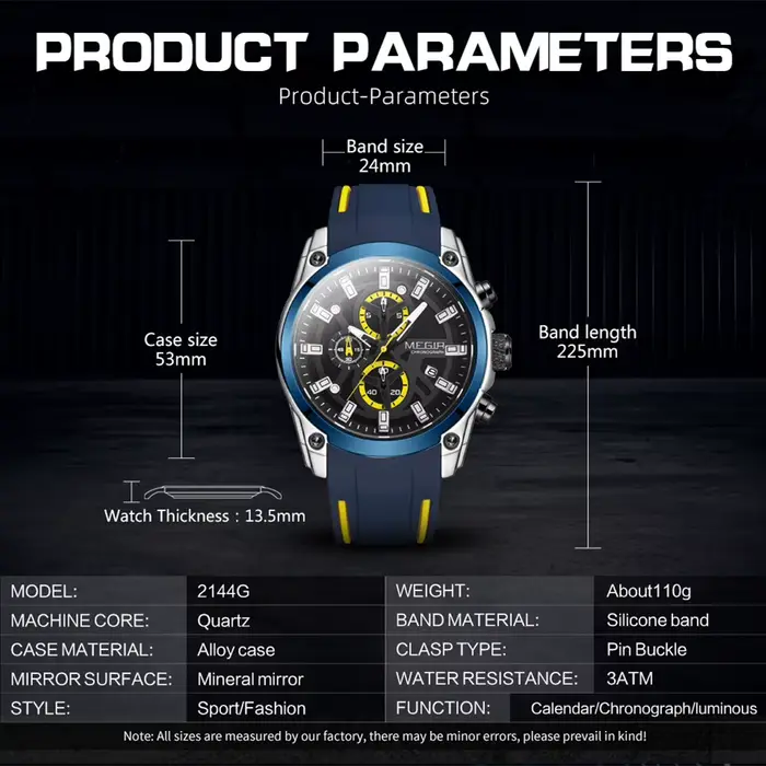 MEGIR montres pour hommes Top marque de luxe Sport militaire montre-bracelet chronographe lumineux Date montre à Quartz bracelet en Silicone mâle horloge