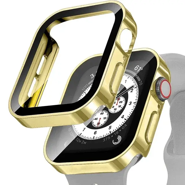 Verre + PC couverture pour Apple Watch boîtier série 11 10 42mm 46mm 45mm 41mm 44mm 40mm protecteur d'écran iWatch SE 6 7 8 9 étanche