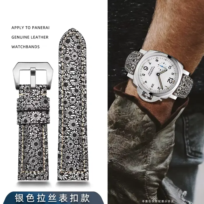 Bracelet de montre en cuir véritable pétale, bracelet de montre pour Panerai, Shoor, Radiomir, struc