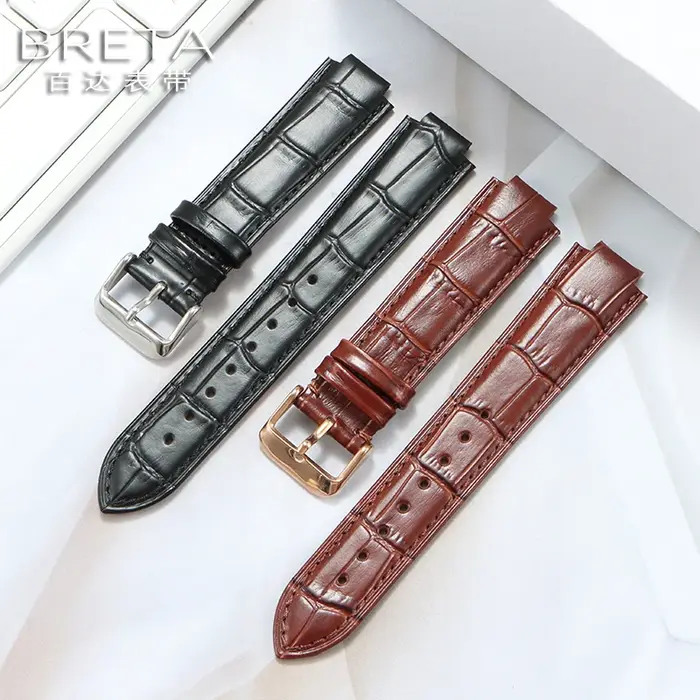 Bracelet en cuir convexe pour Maserati Trident R 8821108039 R R 8821108038 21x18mm 24x18mm