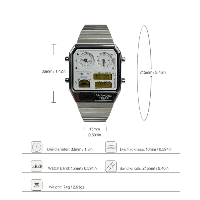 Montre électronique rétro avec affichage
