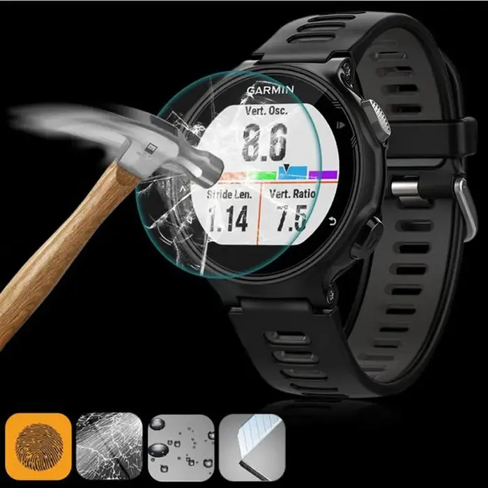 Film de protection transparent en verre dur pour montre intelligente Garmin Endflats 3/2
