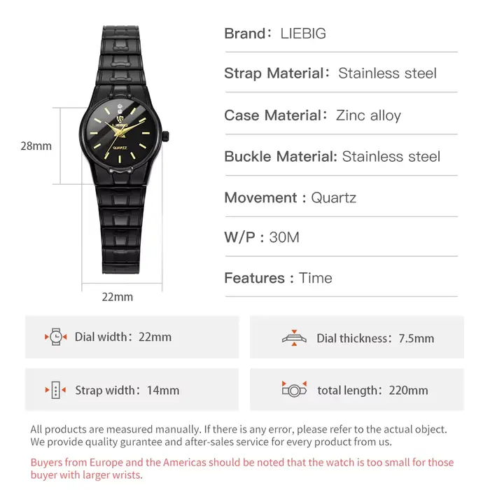 LIEBIG mode Quartz femmes montre-bracelet femme de luxe en acier inoxydable bande originale étanche dames horloge montres Reloj Mujer