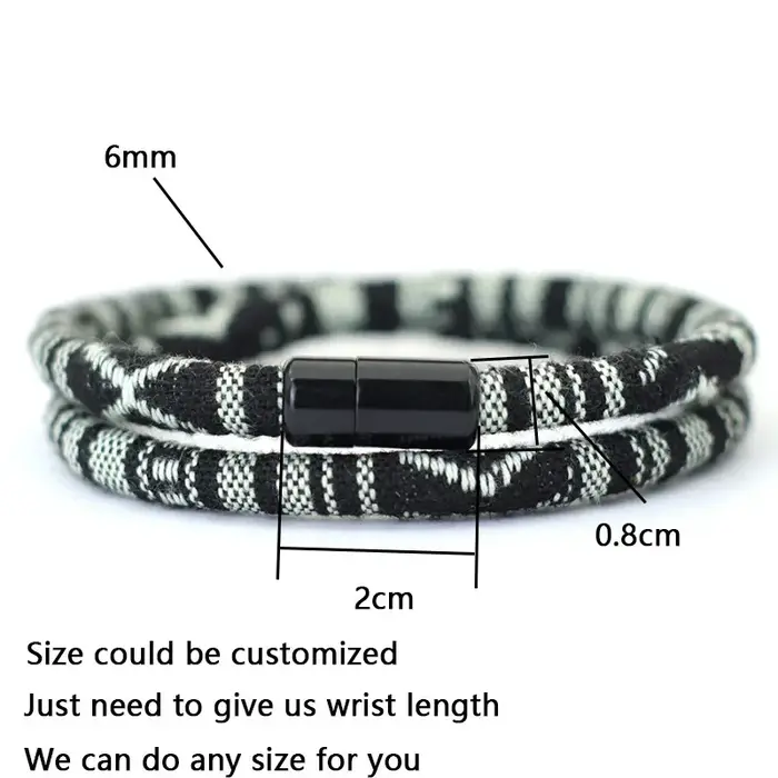 Nouveau chez les hommes bohême corde Bracelet attirer magnétique