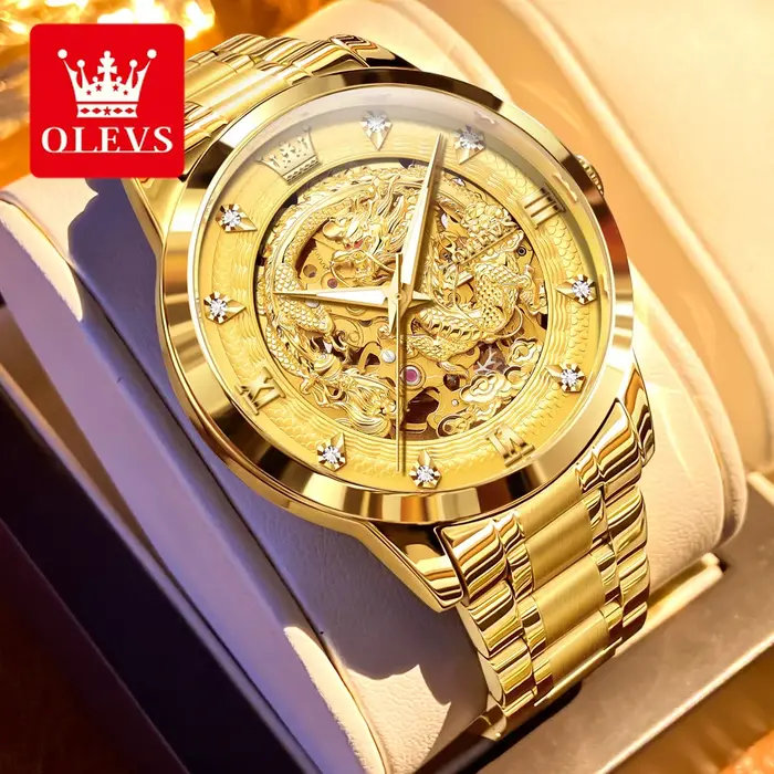 OLEVS-Montre existent pour Homme, Modules de Mouvement Mécanique, Importé CITIZEN, Seton Dragon, Haute Qualité, Étanche, Nouveau