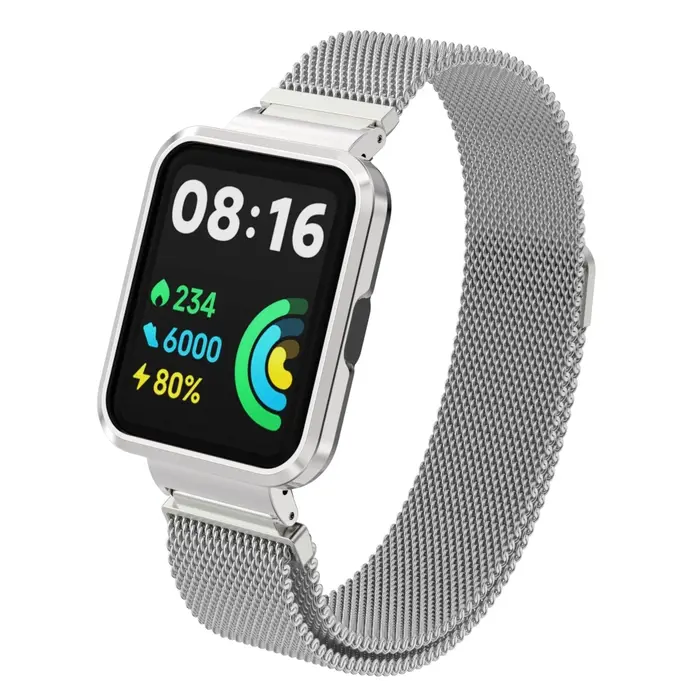 Bracelet milanais pour Xiaomi Redmi montre 2 Lite montre intelligente cadre en métal boîtier de prot