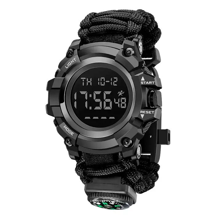 Montre de sport antichoc pour hommes, chronomètre, compte à rebours, montres numériques, horloge sou