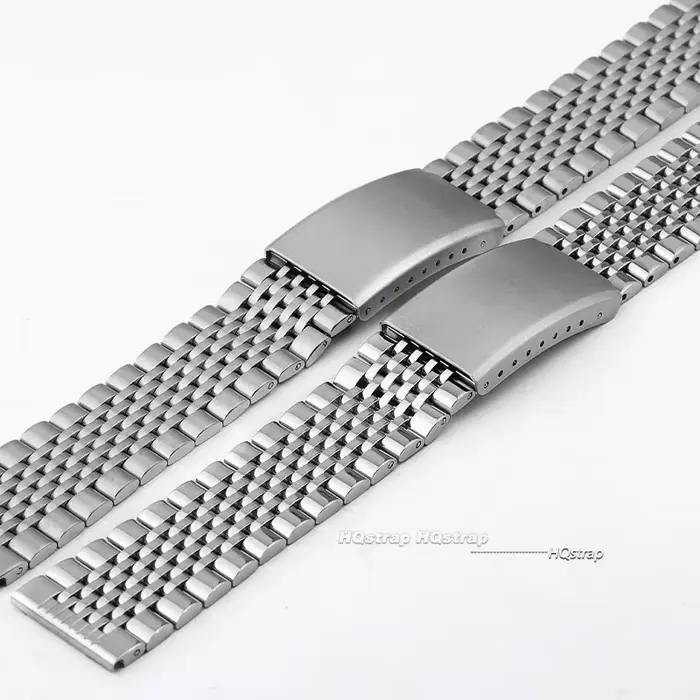 Bracelet de montre en acier inoxydable à extrémité plate incurvée de 18mm 20mm 22mm