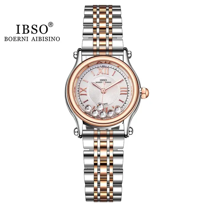 Montre en cuir véritable avec couronne royale pour femme