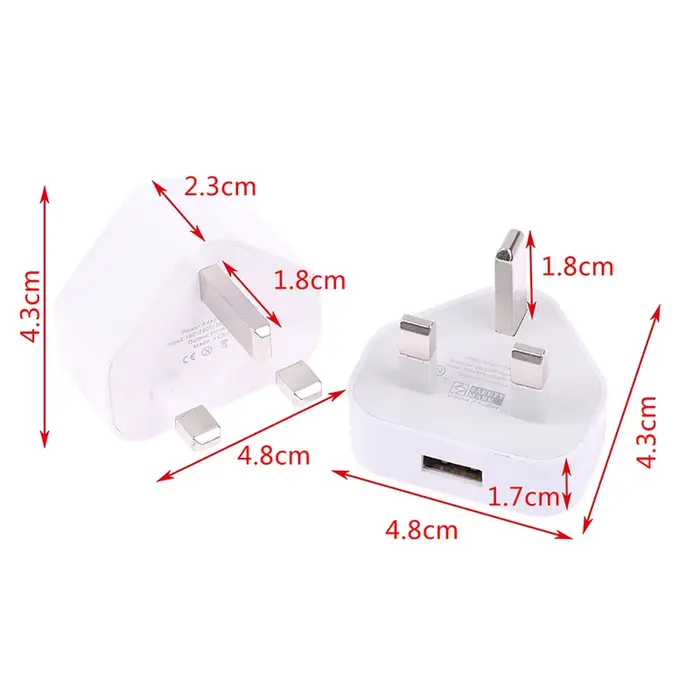 Adaptateur de chargeur mural universel à 3 broches