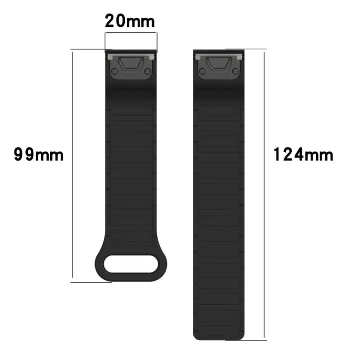 Compatible avec Garmin Fenix 8 7X 7 7S Bracelet magnétique en silicone