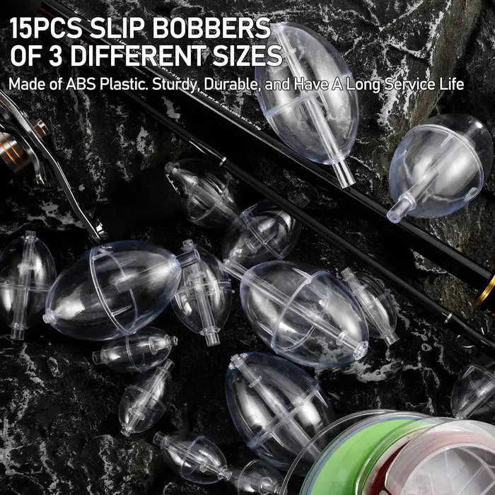 5 pièces pêche clair flotteur bouée Slip Bobber greve indicateur PVC plastique ovale flotteur Slip f
