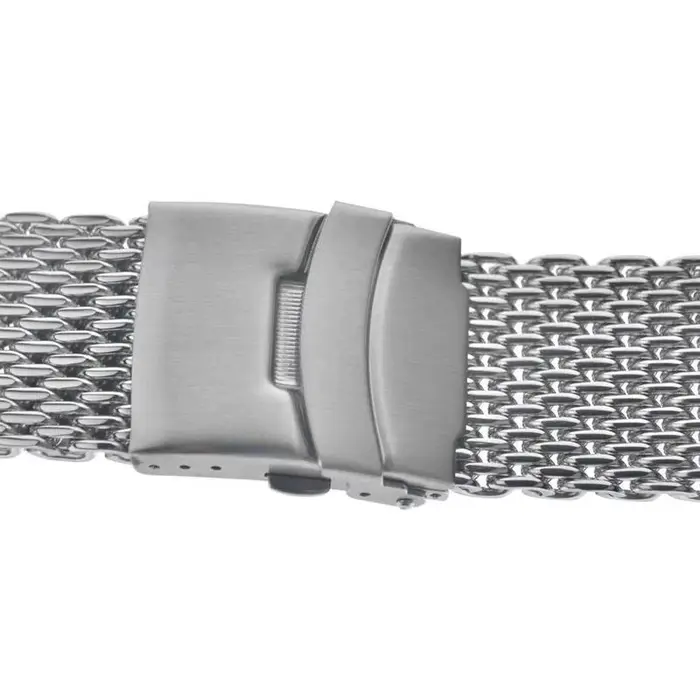 Argent 18mm/20mm/22mm/24mm acier milanais requin maille Bracelet de montre