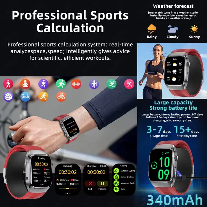 Montres intelligentes LIGE avec pompe à air