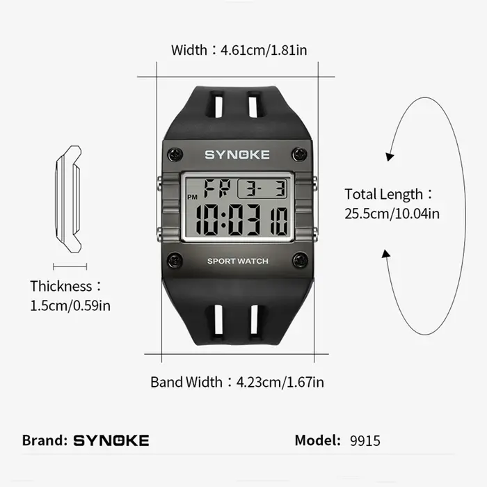 Montre de sport numérique pour homme SYNOKE