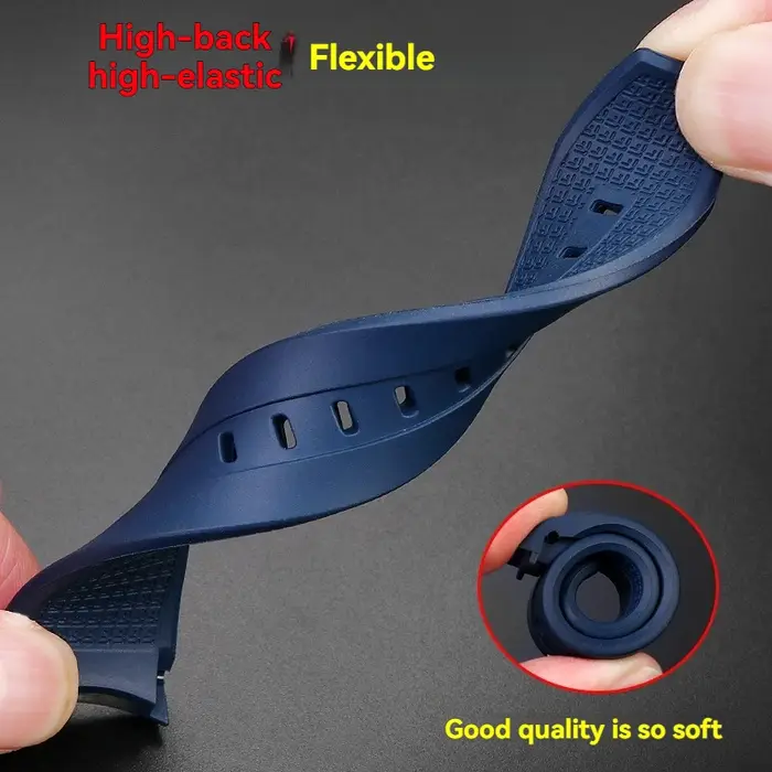 Pour Tissot 1853 T120/T120417A-21mm 22mm FKM bracelet de montre en caoutchouc-bracelet en Silicone à extrémité incurvée pour hommes, remplacement Durable prêt à la plongée