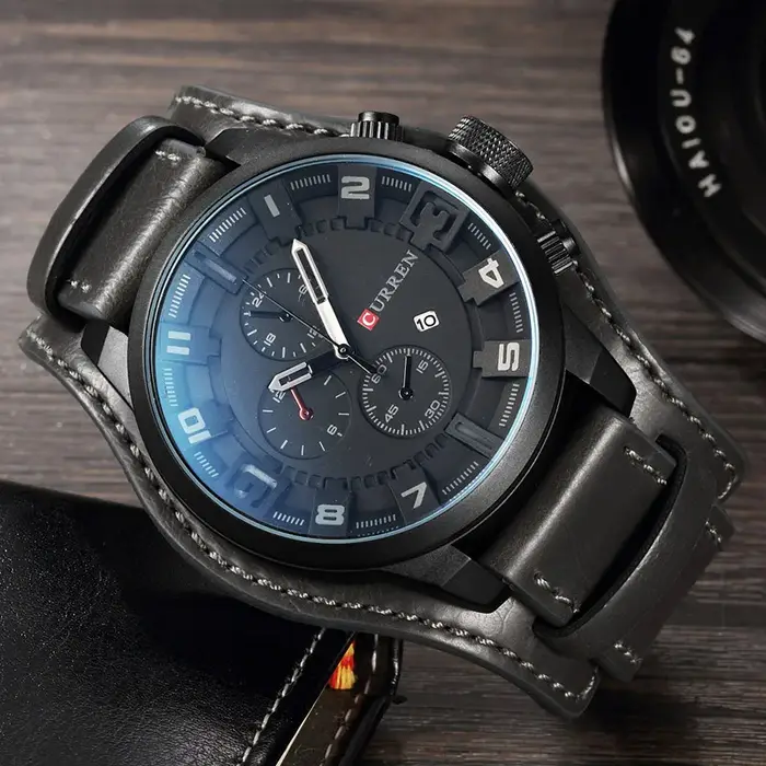 Nouvelles montres CURREN marque de luxe hommes montre bracelet en cuir mode Quartz-montre sport déco